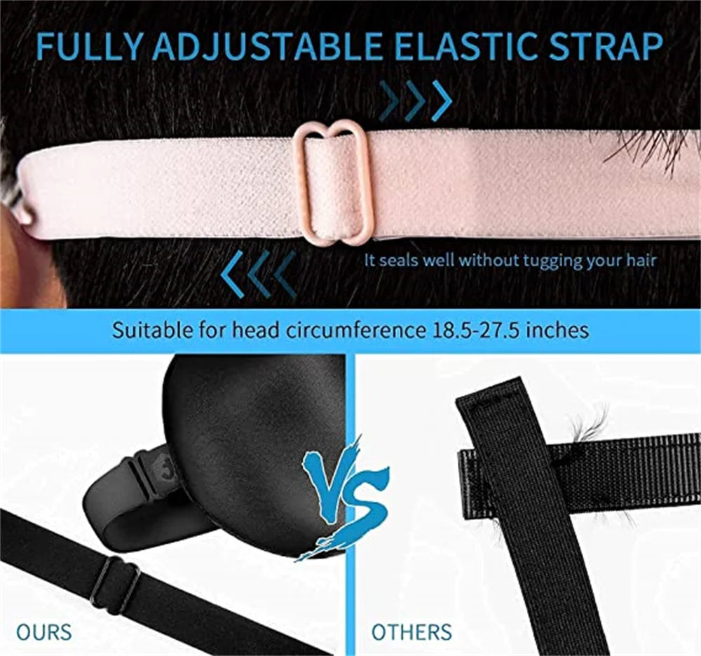 100% Natural 19 Mulberry Silk Sleep Eye Mask Sleeping Smooth Soft Eye Sleep Shade Cover with Elastic Adjustable Strap Blindfold