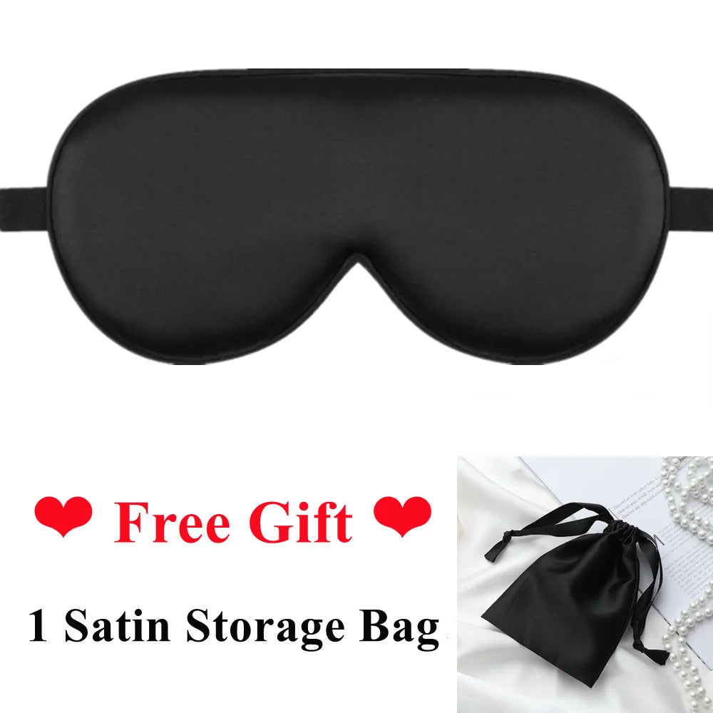 100% Natural 19 Mulberry Silk Sleep Eye Mask Sleeping Smooth Soft Eye Sleep Shade Cover with Elastic Adjustable Strap Blindfold