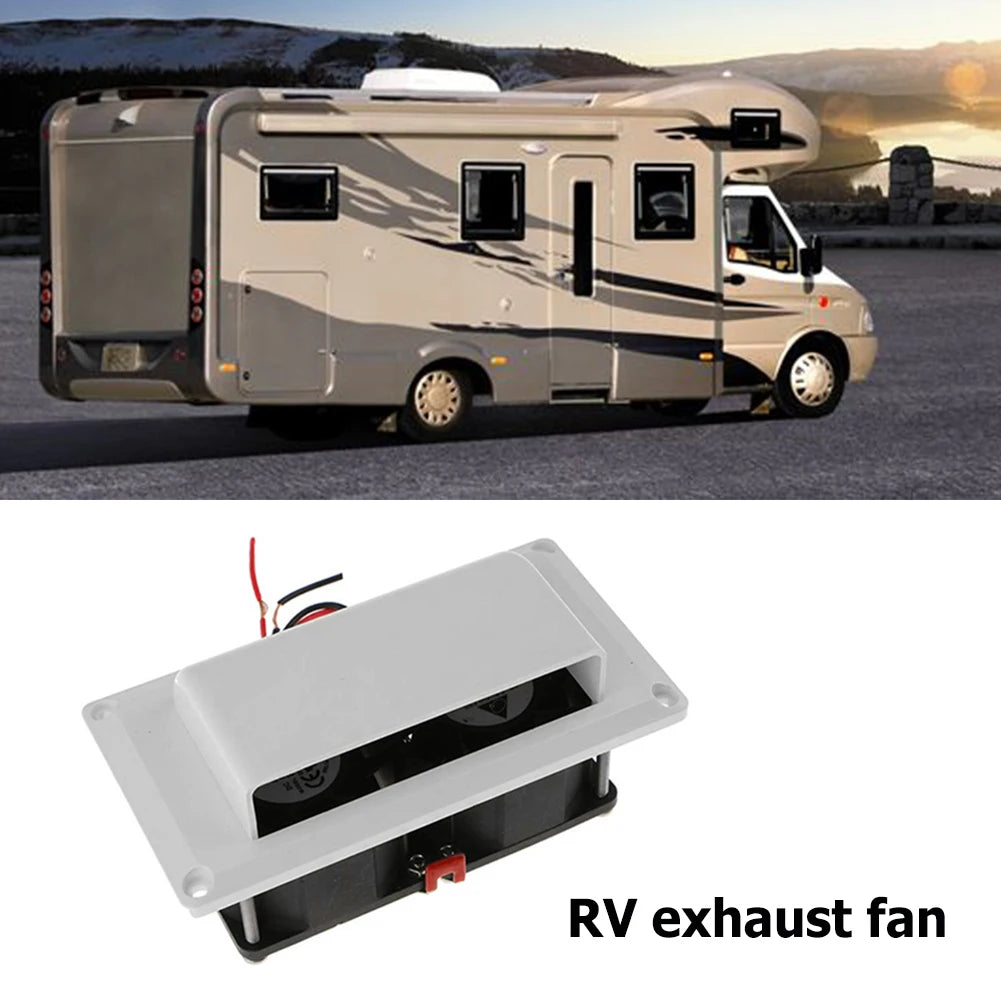 Motorhome Trailer Side Air Vent Fan Caravan Side Air Vent Ventilation 12V 25W Yacht Exhaust Fan for Motorhome Boats Marine Yacht