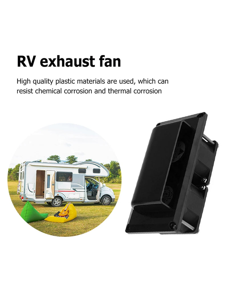 Motorhome Trailer Side Air Vent Fan Caravan Side Air Vent Ventilation 12V 25W Yacht Exhaust Fan for Motorhome Boats Marine Yacht