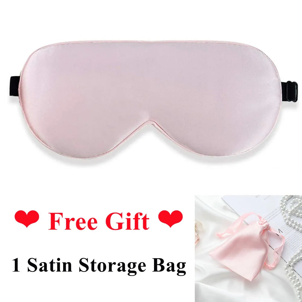 100% Natural 19 Mulberry Silk Sleep Eye Mask Sleeping Smooth Soft Eye Sleep Shade Cover with Elastic Adjustable Strap Blindfold