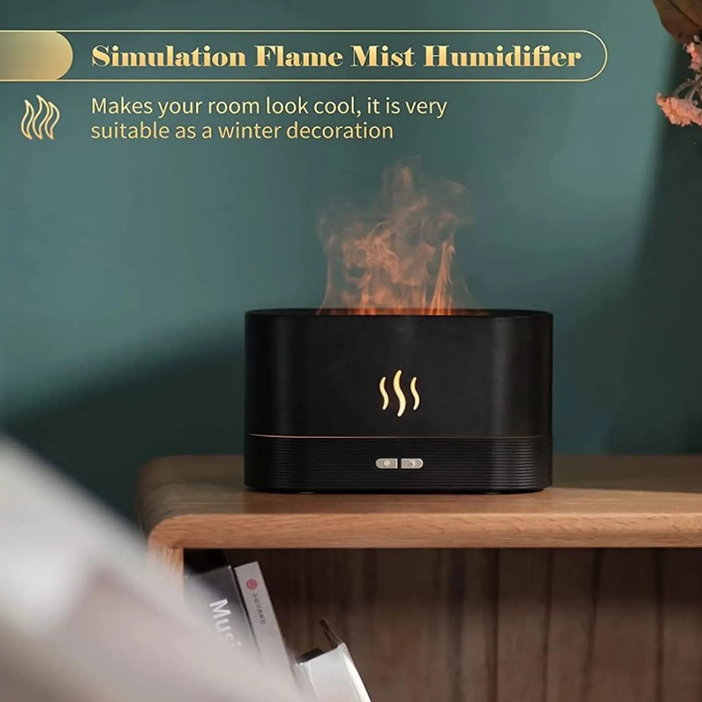 Flame Humidifier Humidblaze Humidifier with Flame Effect Essential Oil Diffuser for Desk Aromatherapy Diffuser Humidifier With
